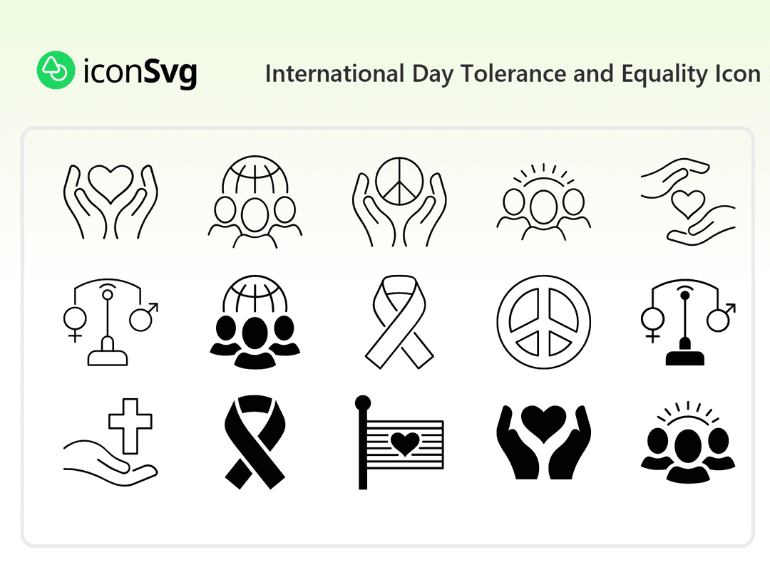 International Day Tolerance and Equality Icon Pack