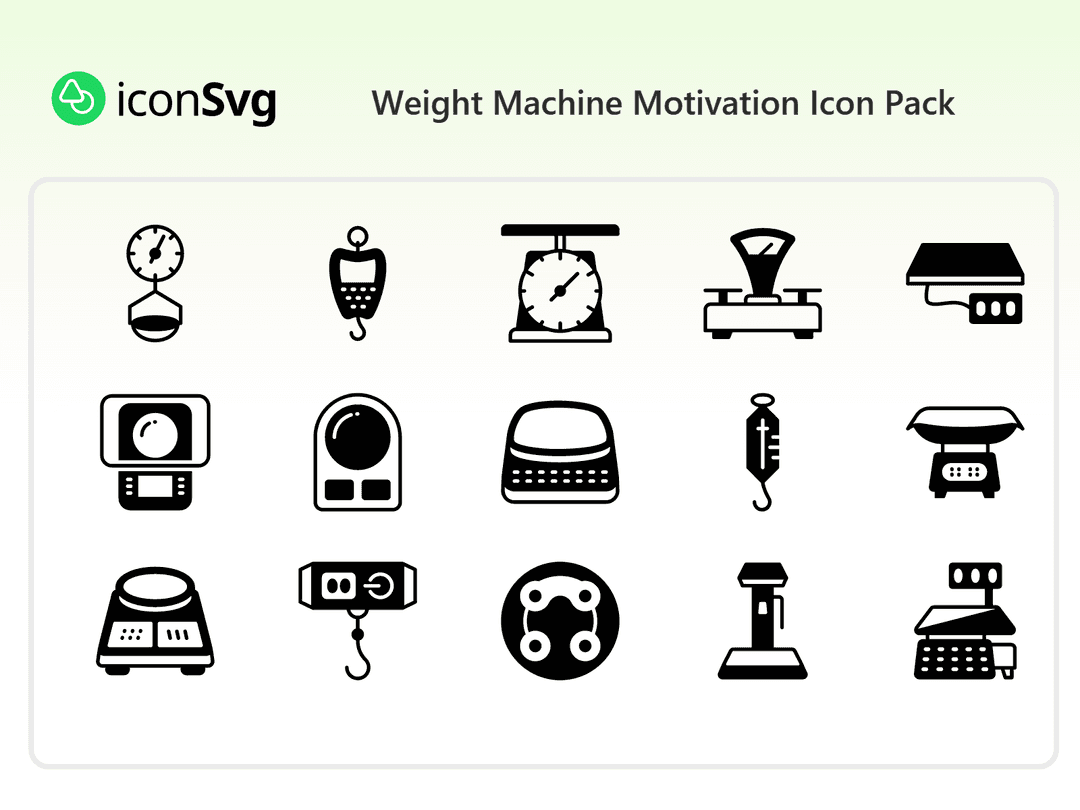 Weight Machine Motivation Icon Pack