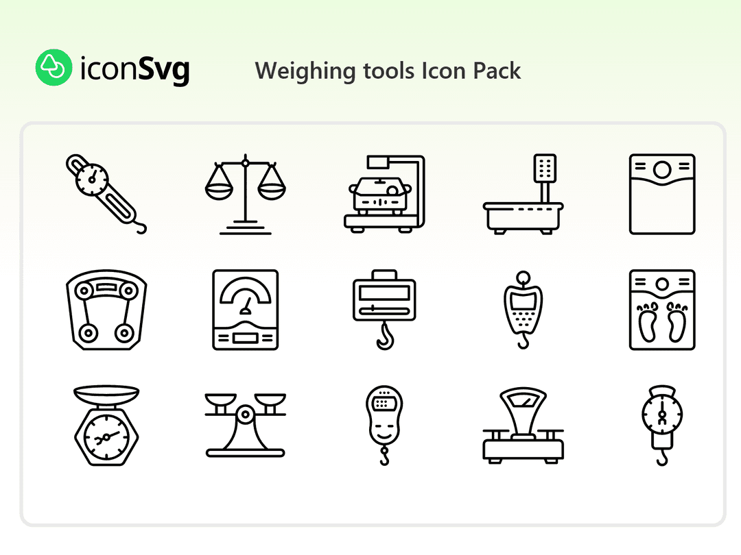 Weighing tools Icon Pack