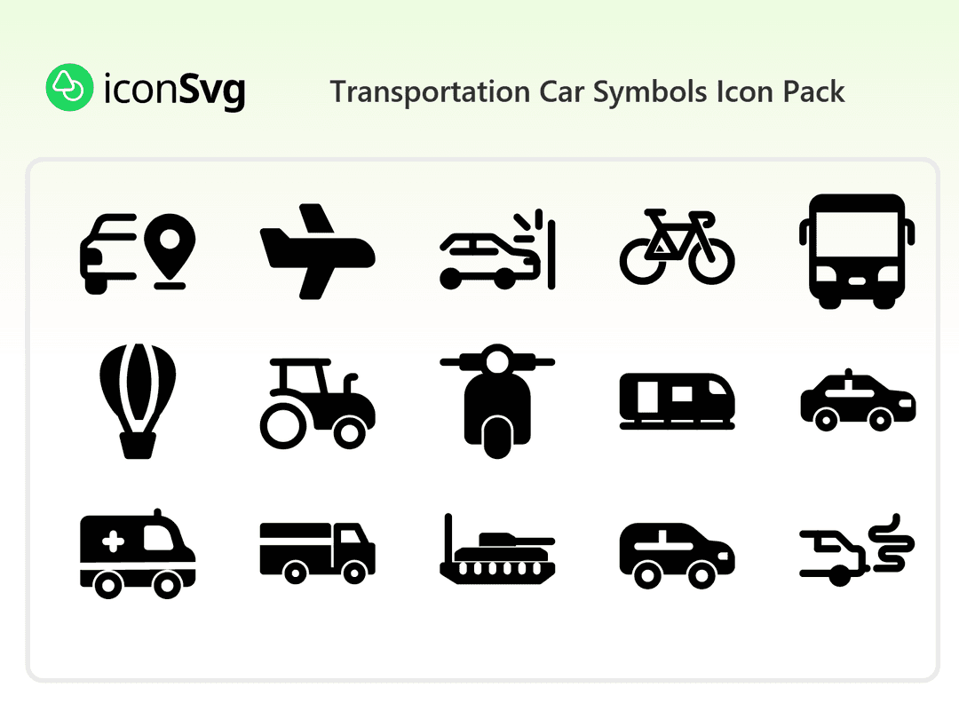 Transportation Car Symbols Icon Pack