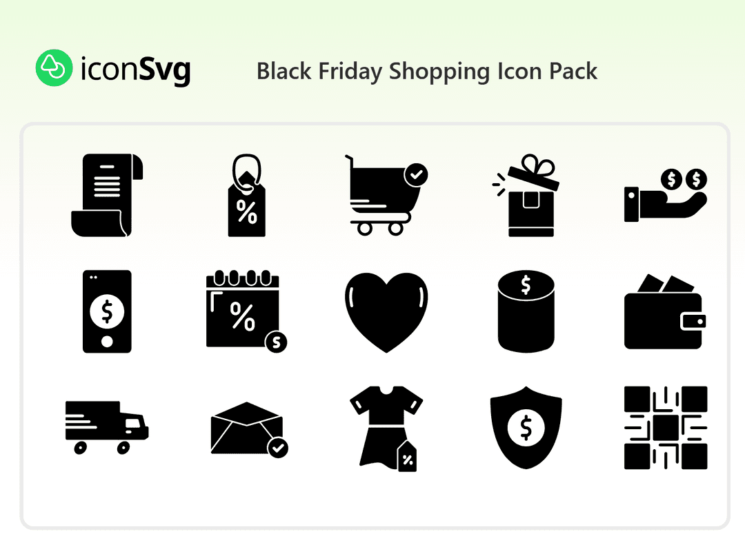 Black Friday Shopping Icon Pack