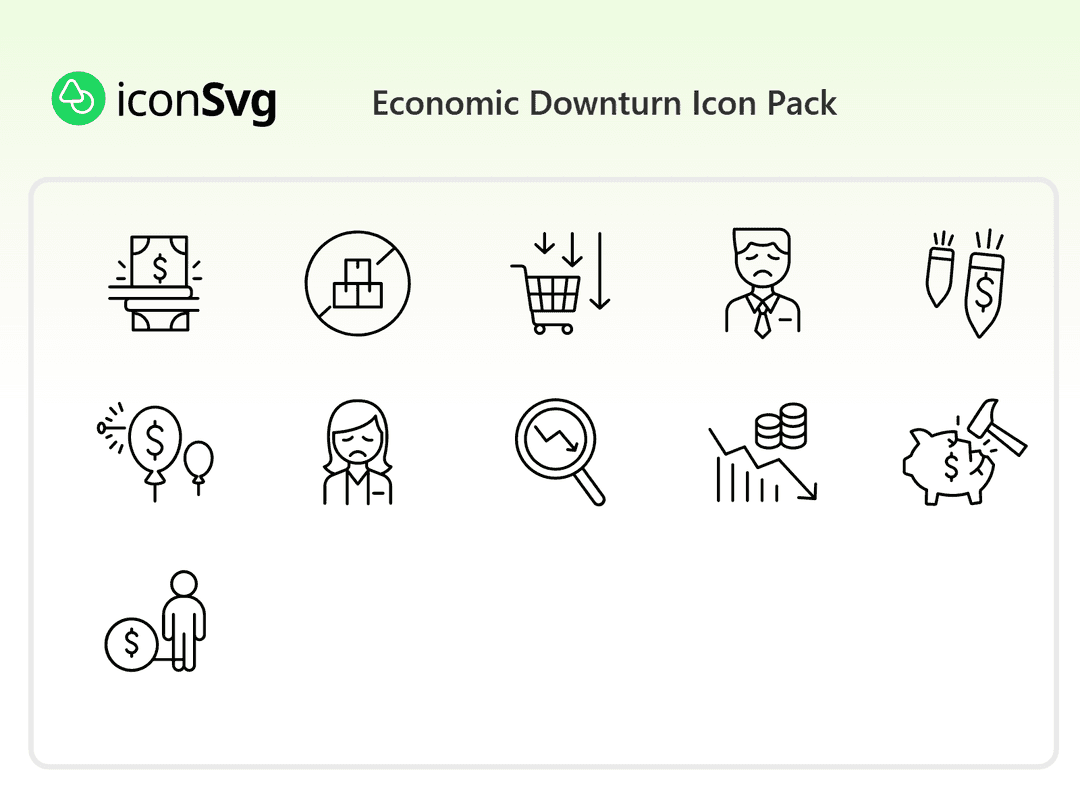 Economic Downturn Icon Pack