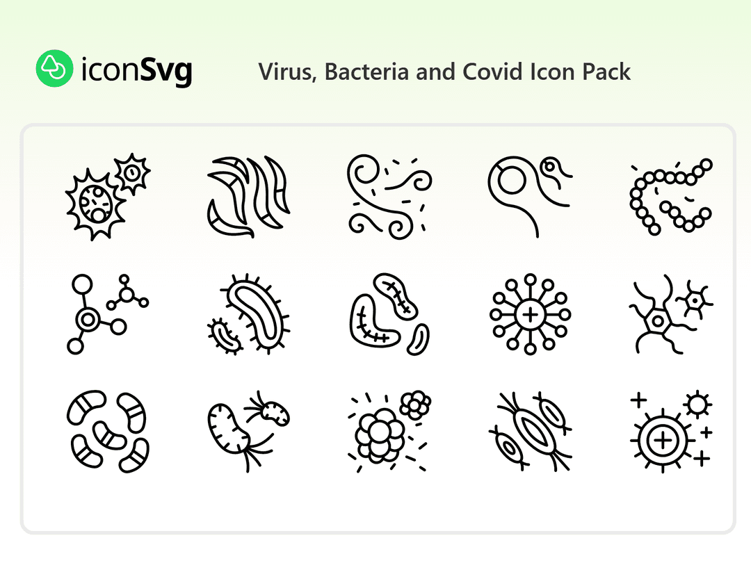 Virüs, Bakteri ve Covid İkon Paketi