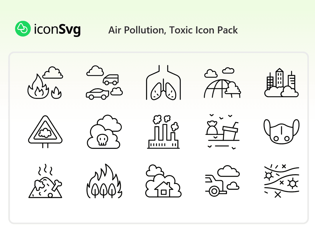 Luftverschmutzung,  giftig SVG Symbol paket