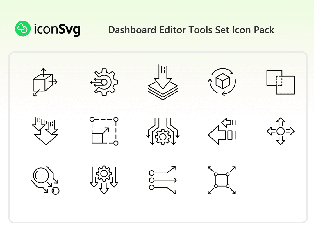 Dashboard Editor Tools Set Icon Pack