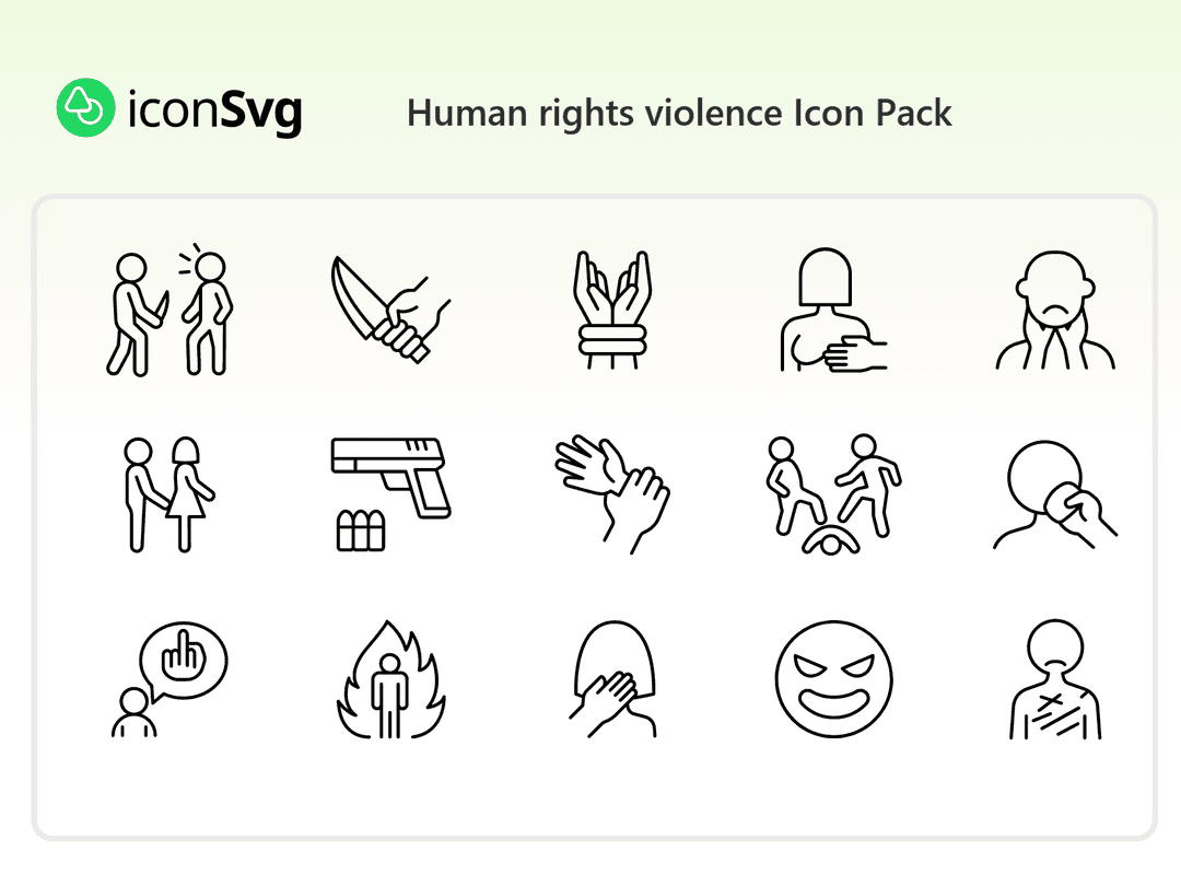 Human rights violence Icon Pack