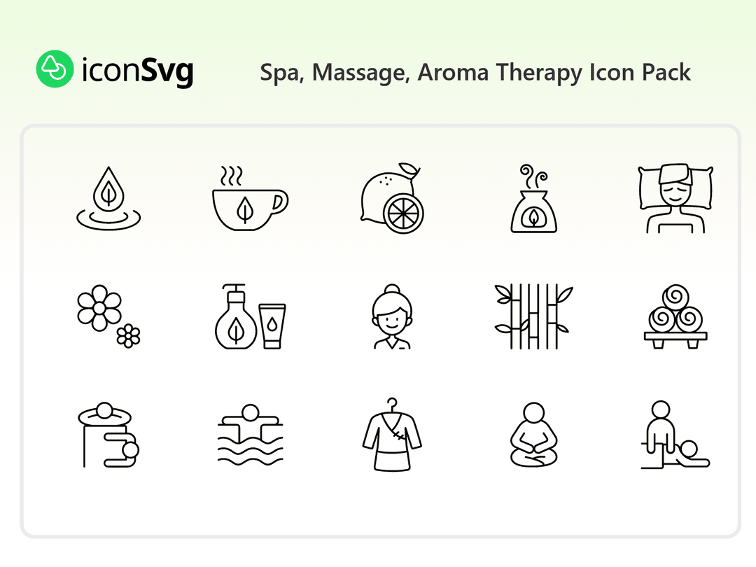 Spa, Massage, Aroma Therapy Icon Pack
