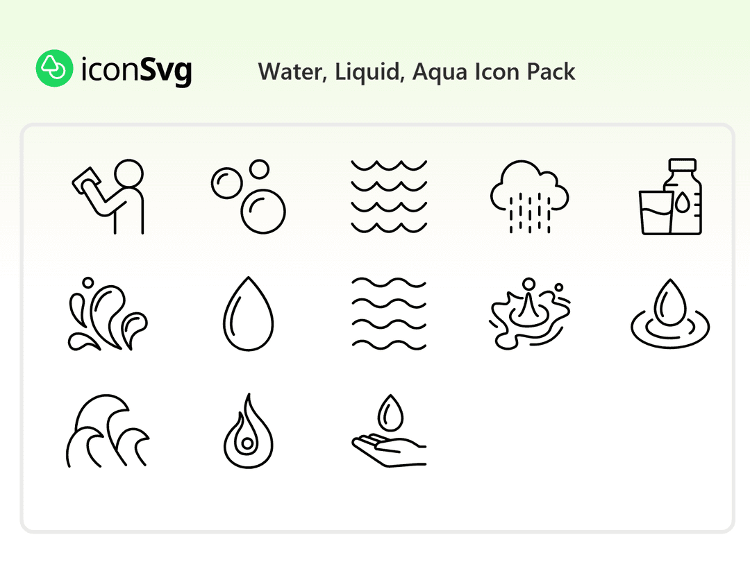 Water, Liquid, Aqua Icon Pack