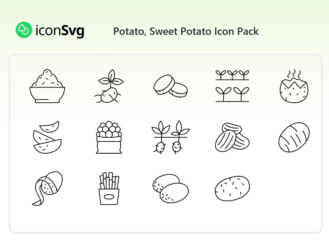 Potato, Sweet Potato Icon Pack