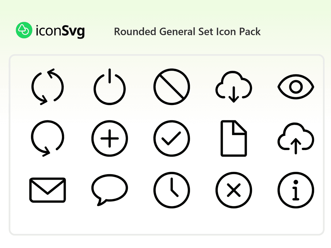 Rounded General Set Icon Pack