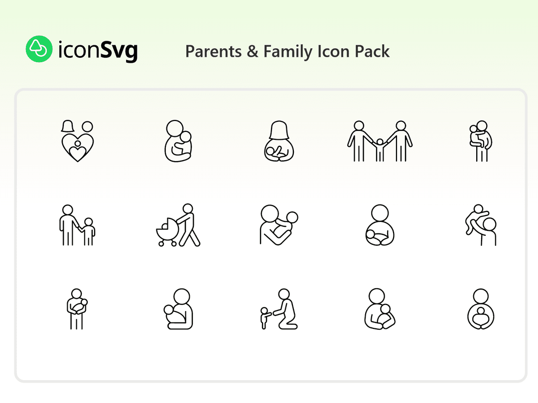 Parents & Family Icon Pack, 16 - Free SVG Icons and PNG Vectors | icon Svg