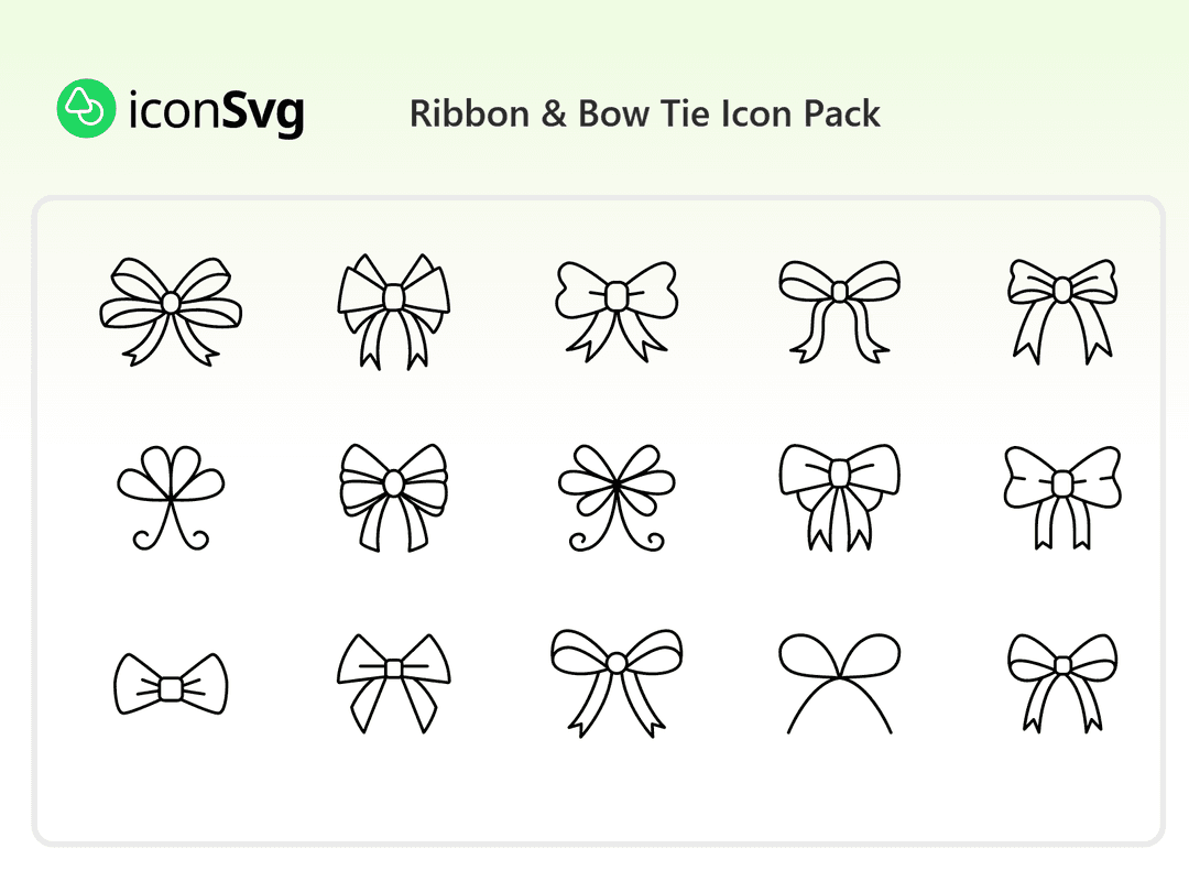 Ribbon & Bow Tie Icon Pack