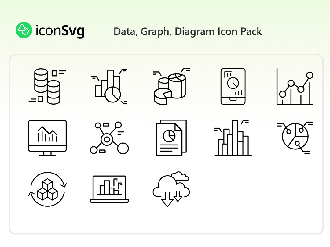 Data, Graph, Diagram Icon Pack