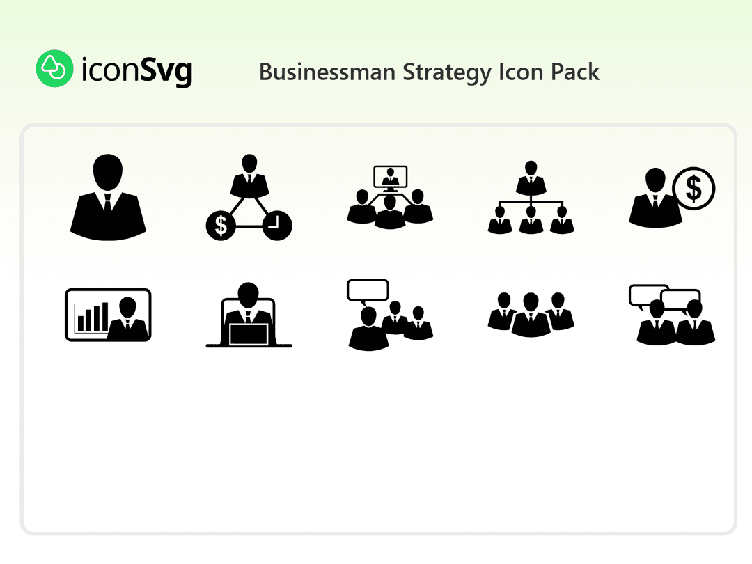 Businessman Strategy Icon Pack