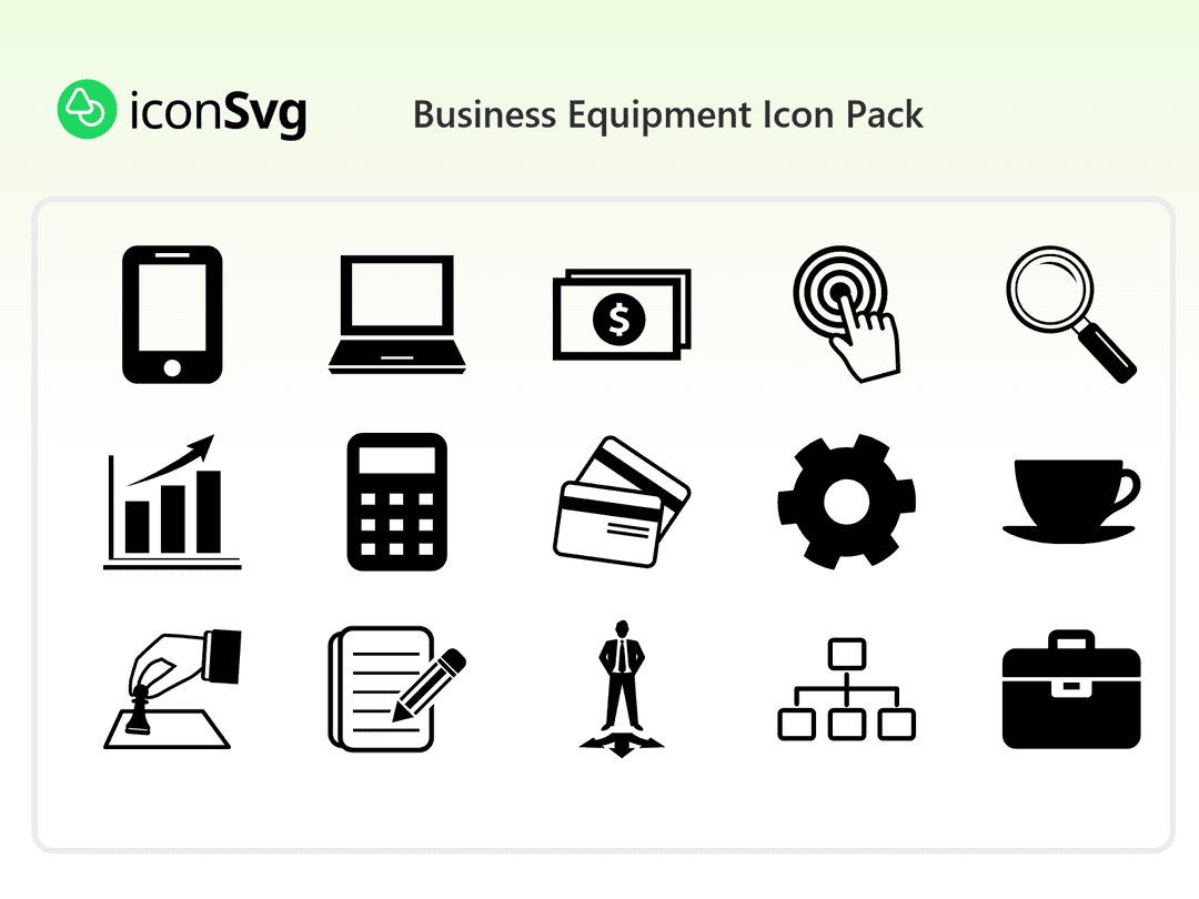 Ausrüstung für Unternehmen Symbol paket