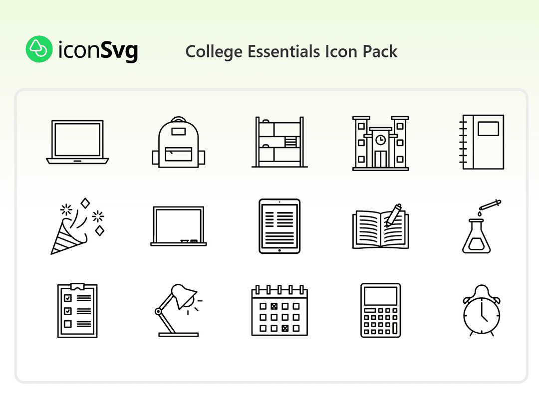 College Essentials Icon Pack