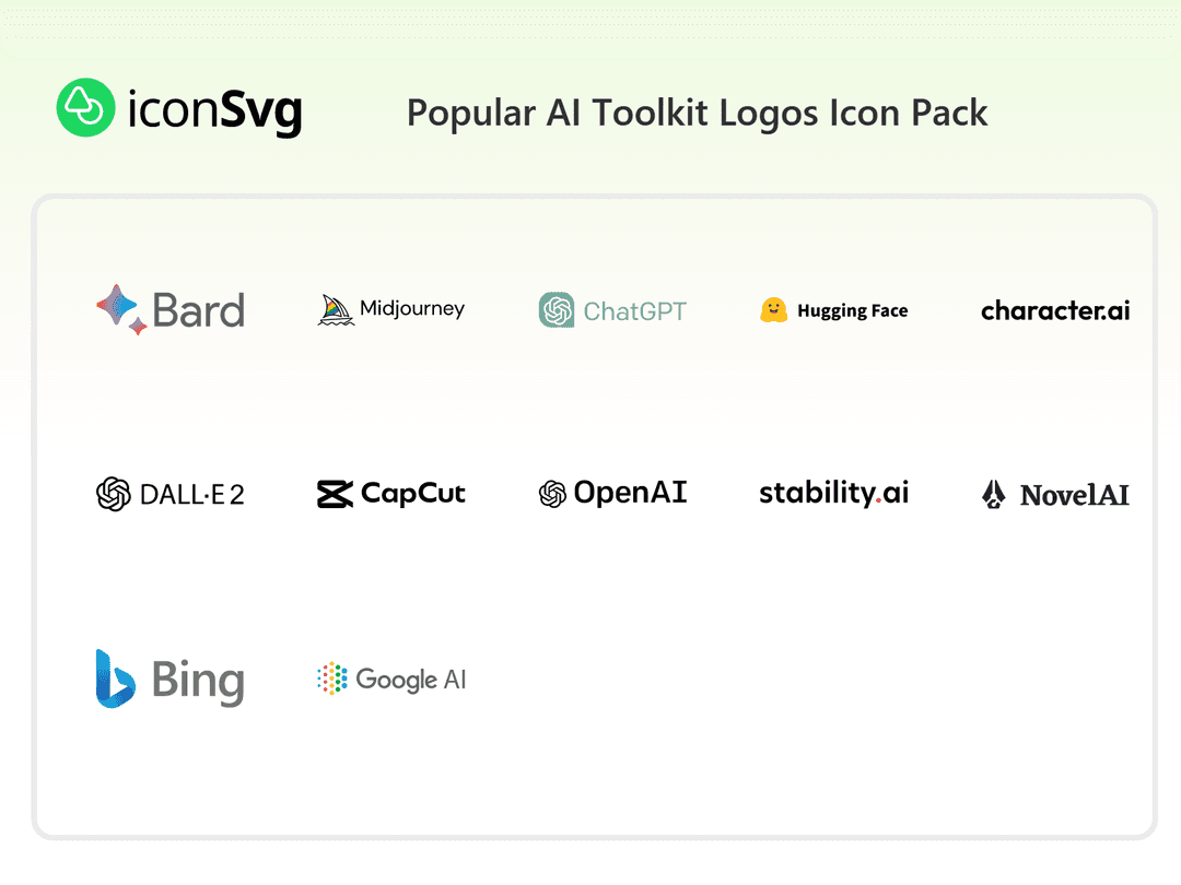 Свободный набор значков Популярные логотипы AI Toolkit