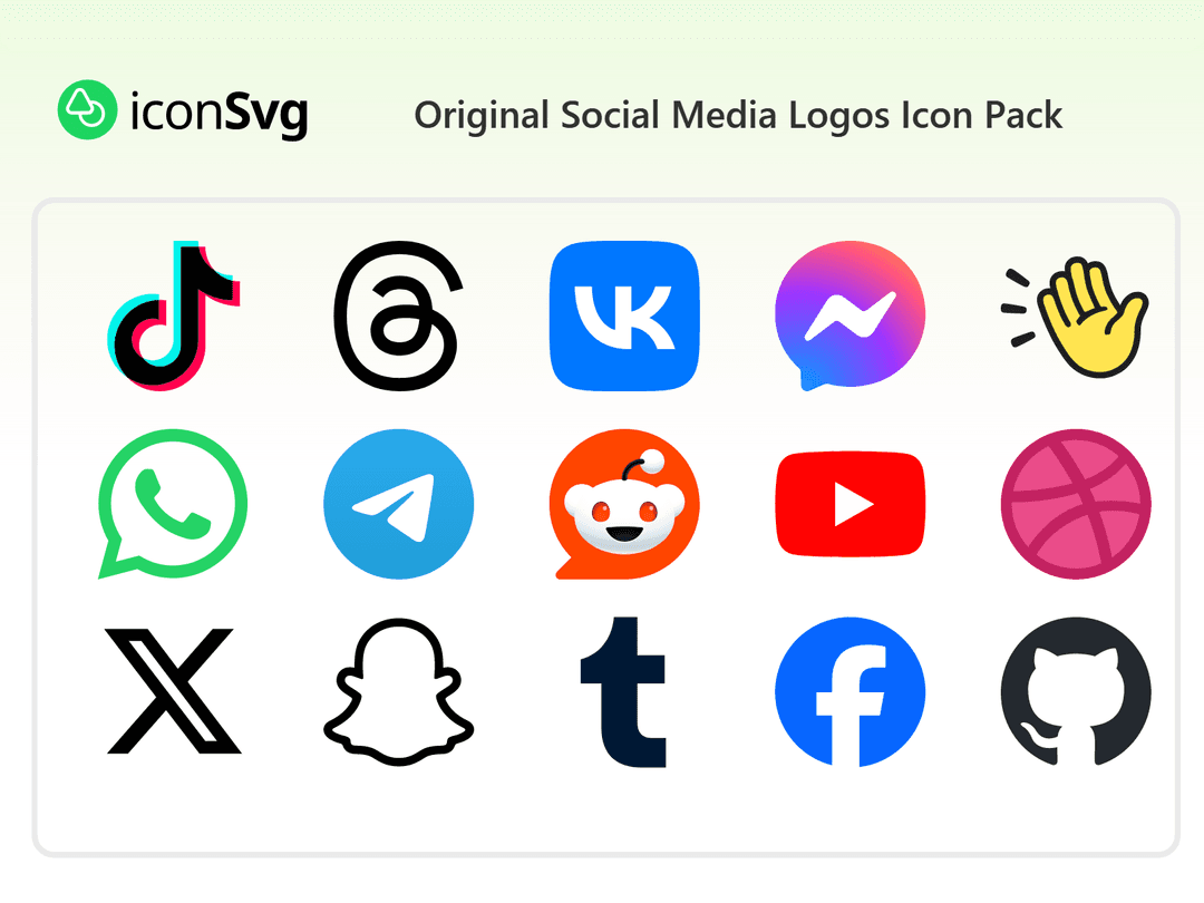 Original Social Media Logos Icon Pack