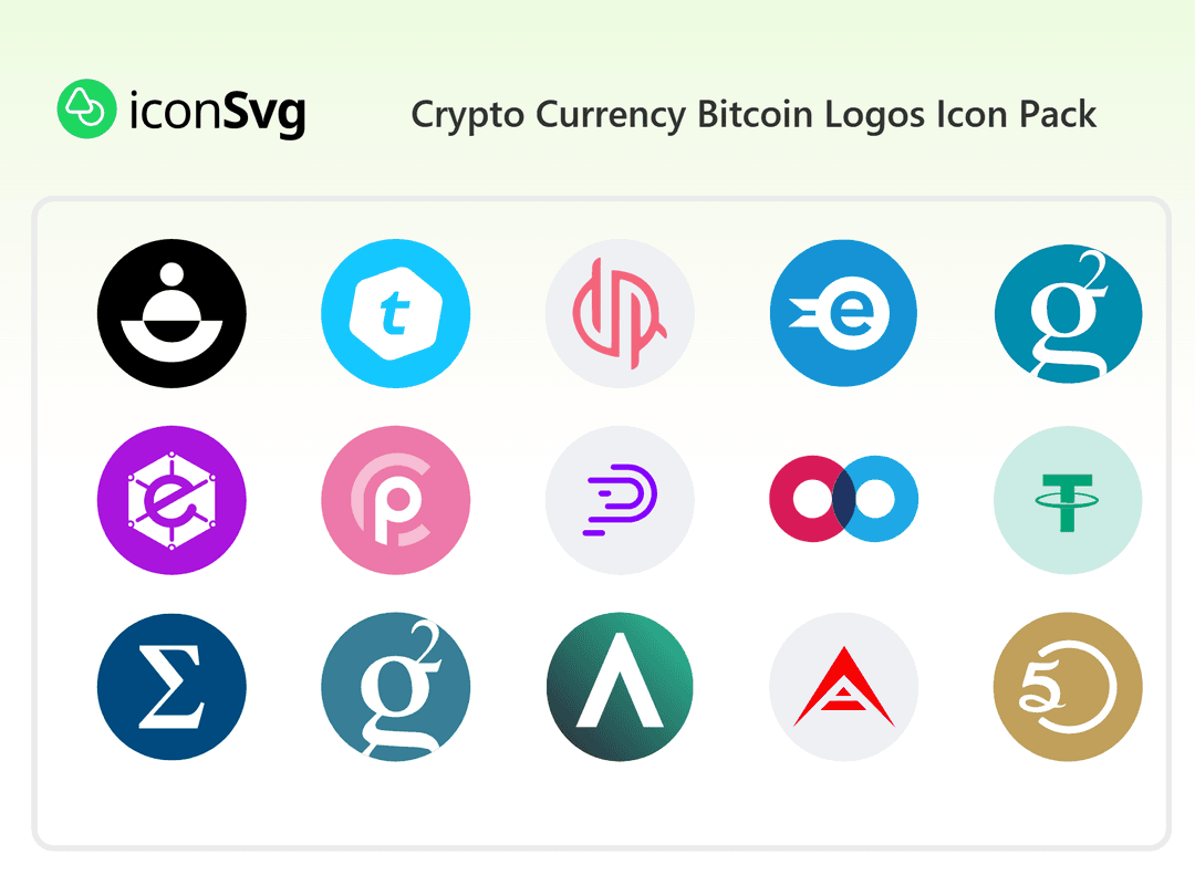 Crypto Currency Bitcoin Logos Icon Pack