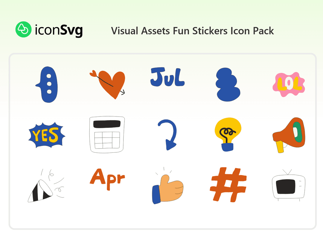 Visual Assets Fun Stickers Icon Pack