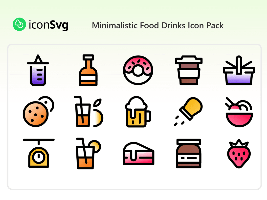 Minimalistic Food Drinks Icon Pack