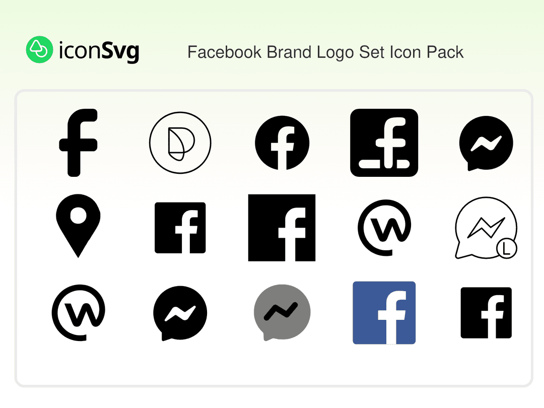 Facebook Marka Logo Seti SVG ikon Paketi