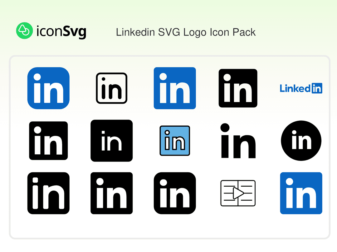 Linkedin SVG Logo SVG Icon Pack