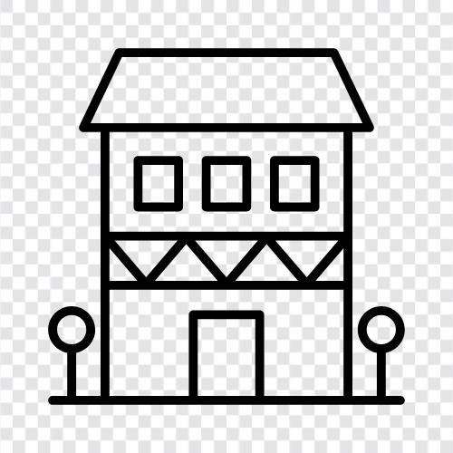 3 bedrooms, 2 bathrooms, 2 story, brick icon svg