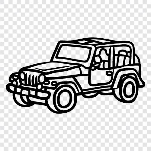 4x4, jeep, car, SUV icon svg