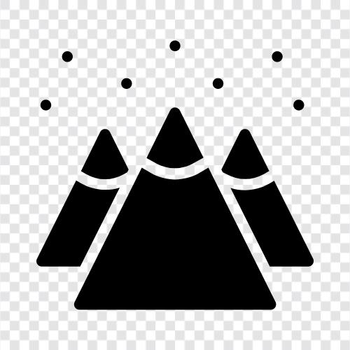 a mountain peak, a mountain range, a mountain pass, a mountain lake icon svg