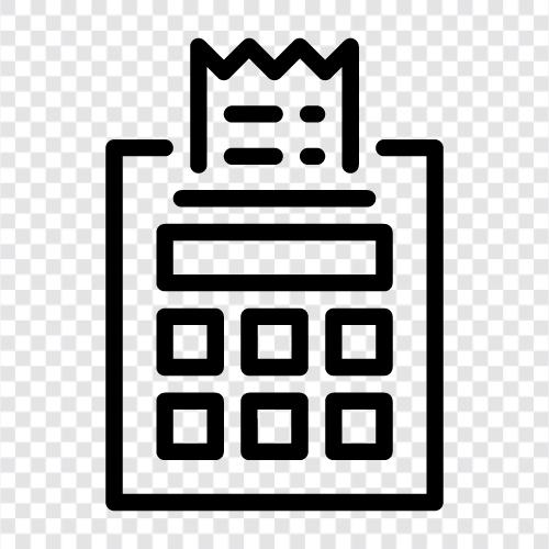 Accounting, Receipts, Inventory, Register icon svg