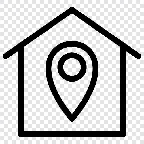 address, house, street, city icon svg