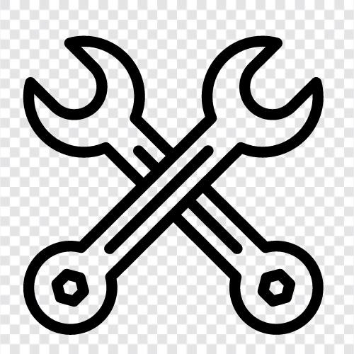 adjustable wrench, socket wrench, ratchet wrench, impact wrench icon svg