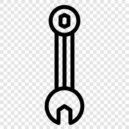 adjustable wrench, crescent wrench, hex wrench, socket wrench icon svg