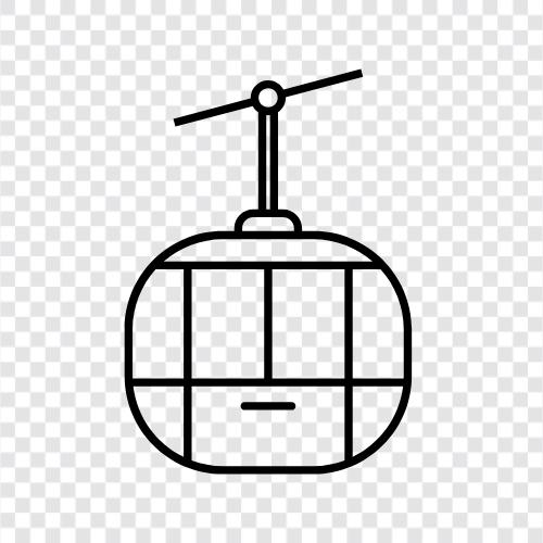 aerial tramway, aerial wagon, aerial lift, aerial tram icon svg