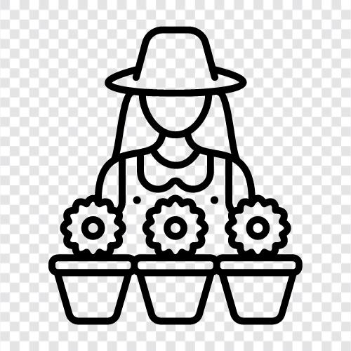 Landwirtschaft, Landmaschinen, Ausrüstung, Kulturpflanzen symbol