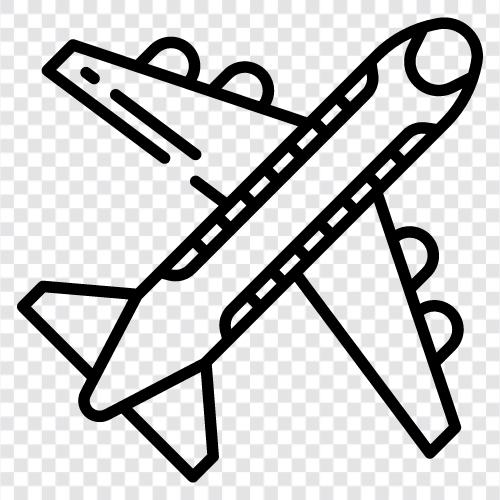 Flugzeug, fliegen, Luftfahrt, Flugzeugteile symbol