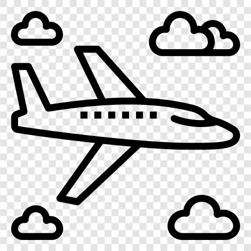 Flugzeug, fliegen, fliegende Maschine, Flugzeugteile symbol