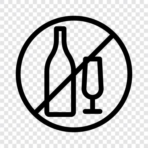 Alkoholverbot, Alkoholkonsum, illegaler Alkohol, verbotener Alkohol symbol
