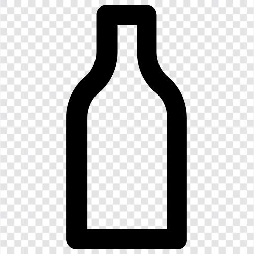 Alkoholische Getränkeflasche, Alkoholflasche, Alkoholische Glasflasche, Alkohol symbol