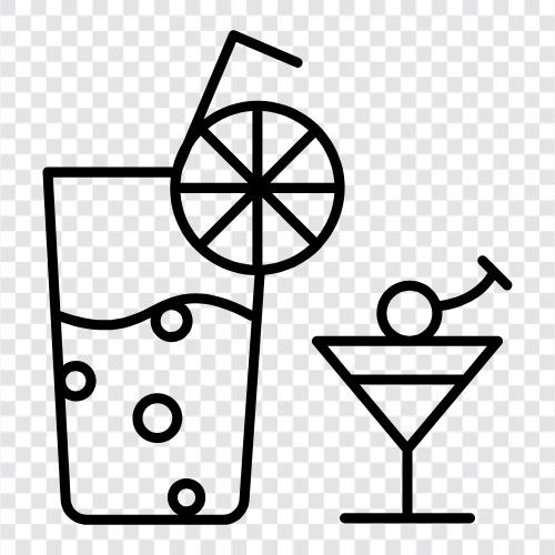 Alkollü içecekler, karışık içecekler, cocktails, margaritalar ikon svg