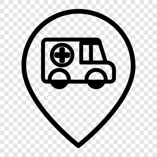 Ambulans Haritası, Ambulans Haritası Pin Uk, Ambulans, Ambulans Haritası Pin ikon svg