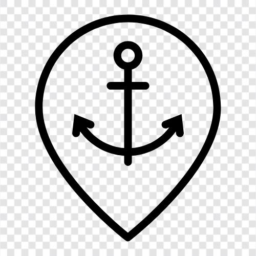 Anchor Map, Map Pin, Map, Geography icon svg
