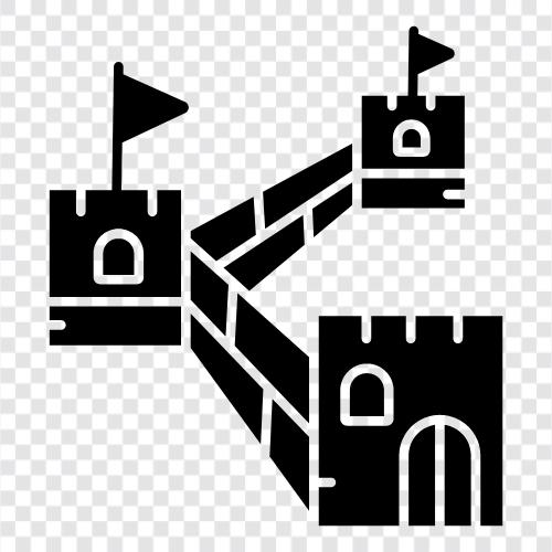 ancient wall, imposing wall, wonder of the world, China icon svg