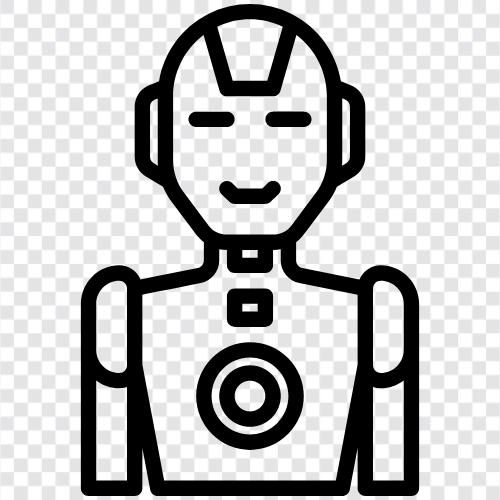 Андроид, робот, искусственный интеллект, машинное обучение Значок svg