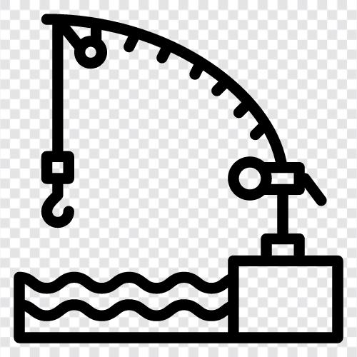 anglers, fishing line, fishing rod, fishing reel icon svg