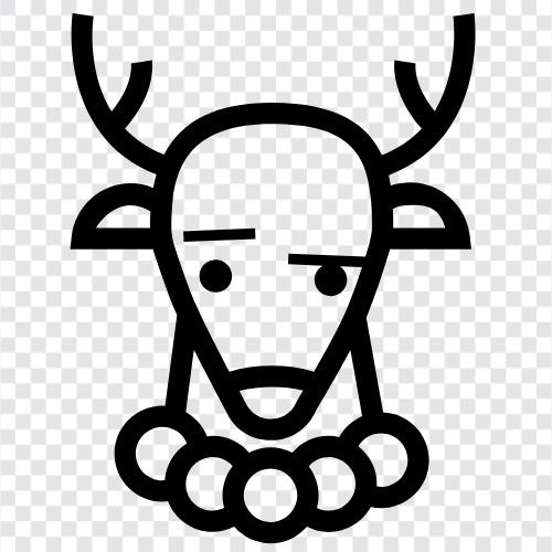 Boynuz, Elk, Rack, Horns ikon svg