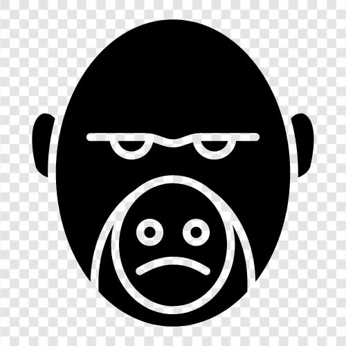 ape, silverback, mountain gorilla, conservation icon svg