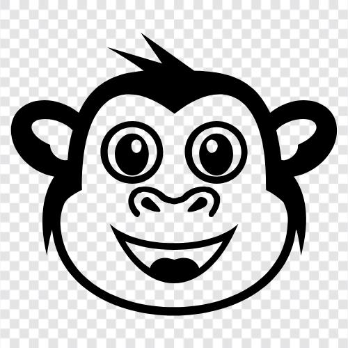 maymun, simian, primate, tropikal ikon svg