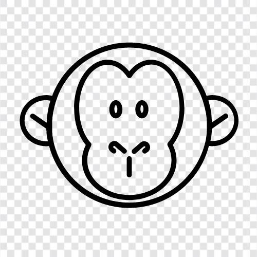 ape, gibbon, baboon, macaque monkey icon svg